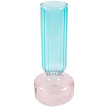 Dekoratief | Vaas blauw/roze, glas, 10x10x22cm | A254007 Dekoratief | Vaas blauw/roze, glas, 10x10x22cm | A254007