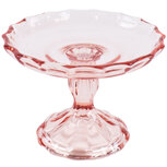 Dekoratief | Schaal op voet, roze, glas, 14x14x9cm | A254013 Dekoratief | Schaal op voet, roze, glas, 14x14x9cm | A254013