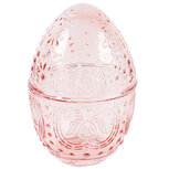 Dekoratief | Bonbonni?re ei, roze, glas, 10x10x15cm | A254017 Dekoratief | Bonbonni?re ei, roze, glas, 10x10x15cm | A254017