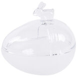 Dekoratief | Bonbonni?re ei m/bunny, transparant, glas, 13x10x13cm | A254019 Dekoratief | Bonbonni?re ei m/bunny, transparant, glas, 13x10x13cm | A254019