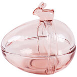 Dekoratief | Bonbonni?re ei m/bunny, roze, glas, 13x10x13cm | A254020 Dekoratief | Bonbonni?re ei m/bunny, roze, glas, 13x10x13cm | A254020