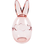 Dekoratief | Bonbonni?re ei m/bunnyoren, roze, glas, 10x10x21cm | A254023 Dekoratief | Bonbonni?re ei m/bunnyoren, roze, glas, 10x10x21cm | A254023