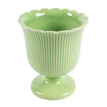 Dekoratief | Vaas op voet, groen, keramiek, 14x14x15cm | A254042 Dekoratief | Vaas op voet, groen, keramiek, 14x14x15cm | A254042