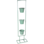 Dekoratief | Plantenrek m/3 potten, groen, metaal, 33x18x126cm | A254054 Dekoratief | Plantenrek m/3 potten, groen, metaal, 33x18x126cm | A254054