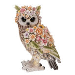 Clayre & Eef | Decoratie Beeld Uil Bruin Roze 21x18x31 cm | 6PR5112