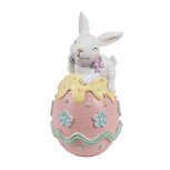 Clayre & Eef | Decoratie Konijn op ei Wit Roze 9x9x17 cm | 6PR5211 Clayre & Eef | Decoratie Konijn op ei Wit Roze 9x9x17 cm | 6PR5211