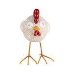 Clayre & Eef | Decoratie Beeld Kip Wit Rood 14x9x15 cm | 6PR5251 Clayre & Eef | Decoratie Beeld Kip Wit Rood 14x9x15 cm | 6PR5251
