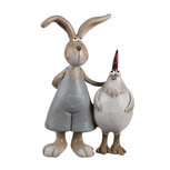 Clayre & Eef | Decoratie Konijn met Kip Bruin Wit 7x3x10 cm | 6PR5280 Clayre & Eef | Decoratie Konijn met Kip Bruin Wit 7x3x10 cm | 6PR5280