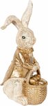 Clayre & Eef | Decoratie Konijn Beige Goudkleurig 28x22x51 cm | 6PR5134 Clayre & Eef | Decoratie Konijn Beige Goudkleurig 28x22x51 cm | 6PR5134