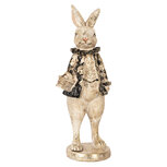 Clayre & Eef | Decoratie Beeld Konijn Beige Zwart 9x10x24 cm | 6PR5097 Clayre & Eef | Decoratie Beeld Konijn Beige Zwart 9x10x24 cm | 6PR5097