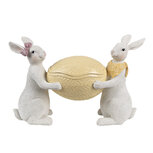 Clayre & Eef | Decoratief Schaaltje met Deksel Wit Geel 29x10x18 cm | 6PR5130 Clayre & Eef | Decoratief Schaaltje met Deksel Wit Geel 29x10x18 cm | 6PR5130