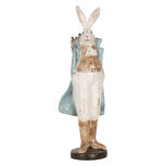 Clayre & Eef | Decoratie Konijn Wit Blauw 13x12x38 cm | 6PR5156 Clayre & Eef | Decoratie Konijn Wit Blauw 13x12x38 cm | 6PR5156