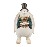 Clayre & Eef | Decoratie Konijn Wit Blauw 14x13x23 cm | 6PR5157 Clayre & Eef | Decoratie Konijn Wit Blauw 14x13x23 cm | 6PR5157