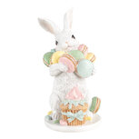 Clayre & Eef | Decoratie Konijn Wit Roze 13x15x25 cm | 6PR5209 Clayre & Eef | Decoratie Konijn Wit Roze 13x15x25 cm | 6PR5209