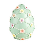 Clayre & Eef | Decoratie Beeld Ei Groen Wit ø 16x21 cm | 6PR5217 Clayre & Eef | Decoratie Beeld Ei Groen Wit ø 16x21 cm | 6PR5217