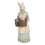 Clayre & Eef | Decoratie Beeld Konijn Beige Blauw 23x17x46 cm | 6PR5428 Clayre & Eef | Decoratie Beeld Konijn Beige Blauw 23x17x46 cm | 6PR5428