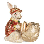 Clayre & Eef | Decoratie Beeld Konijn Beige Rood 28x18x30 cm | 6PR5484 Clayre & Eef | Decoratie Beeld Konijn Beige Rood 28x18x30 cm | 6PR5484