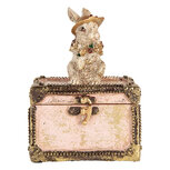 Clayre & Eef | Decoratie Konijn Beige Roze Goudkleurig 12x8x16 cm | 6PR5506 Clayre & Eef | Decoratie Konijn Beige Roze Goudkleurig 12x8x16 cm | 6PR5506