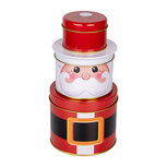 Clayre & Eef | Opbergdoos set van 3 Rood zwart ø 11x21 cm | 6BL0135 Clayre & Eef | Opbergdoos set van 3 Rood zwart ø 11x21 cm | 6BL0135