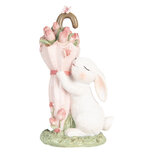 Clayre & Eef | Decoratie Beeld Konijn Wit Roze 9x7x15 cm | 6PR5458 Clayre & Eef | Decoratie Beeld Konijn Wit Roze 9x7x15 cm | 6PR5458