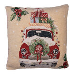 Clayre & Eef | Kussenhoes Beige Rood 44x44 cm | KT021.381 Clayre & Eef | Kussenhoes Beige Rood 44x44 cm | KT021.381