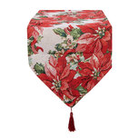 Clayre & Eef | Tafelloper Rood Groen 33x180 cm | KT065.011 Clayre & Eef | Tafelloper Rood Groen 33x180 cm | KT065.011