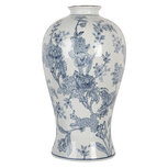 Clayre & Eef | Vaas Wit Blauw ø 23x42 cm | 6CE2073 Clayre & Eef | Vaas Wit Blauw ø 23x42 cm | 6CE2073