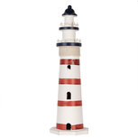 Clayre & Eef | Decoratie Vuurtoren Wit Rood ø 15x48 cm | 6H2411 Clayre & Eef | Decoratie Vuurtoren Wit Rood ø 15x48 cm | 6H2411