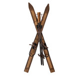 Clayre & Eef | Decoratie ski's (2) + skistokken (2) Bruin 24x10x90 cm | 5H0721 Clayre & Eef | Decoratie ski's (2) + skistokken (2) Bruin 24x10x90 cm | 5H0721