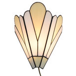 Clayre & Eef | Wandlamp Tiffany Wit Beige 20x10x29 cm E14/max 1x40W | 5LL-6365 Clayre & Eef | Wandlamp Tiffany Wit Beige 20x10x29 cm E14/max 1x40W | 5LL-6365