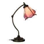 Clayre & Eef | Tiffany Tafellamp Roze Bruin 26x19x50 cm E14/max 1x25W | 5LL-6369 Clayre & Eef | Tiffany Tafellamp Roze Bruin 26x19x50 cm E14/max 1x25W | 5LL-6369