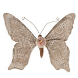 Clayre & Eef | Kerstdecoratie Vlinder Beige 28x4x22 cm | 65953 Clayre & Eef | Kerstdecoratie Vlinder Beige 28x4x22 cm | 65953