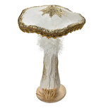 Clayre & Eef | Decoratie Paddenstoel Wit Goudkleurig ø 26x43 cm | 66169 Clayre & Eef | Decoratie Paddenstoel Wit Goudkleurig ø 26x43 cm | 66169