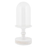 Clayre & Eef | Stolp Transparant Wit ø 14x34 cm | 6GL5059W Clayre & Eef | Stolp Transparant Wit ø 14x34 cm | 6GL5059W