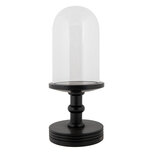 Clayre & Eef | Stolp Transparant Zwart ø 17x40 cm | 6GL5060Z Clayre & Eef | Stolp Transparant Zwart ø 17x40 cm | 6GL5060Z