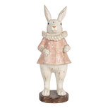 Clayre & Eef | Decoratie Beeld Konijn Beige Roze 11x10x29 cm | 6PR5478 Clayre & Eef | Decoratie Beeld Konijn Beige Roze 11x10x29 cm | 6PR5478