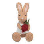 Clayre & Eef | Decoratie Beeld Konijn Bruin Rood 10x10x19 cm | 65956 Clayre & Eef | Decoratie Beeld Konijn Bruin Rood 10x10x19 cm | 65956
