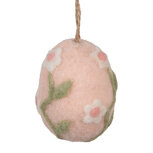 Clayre & Eef | Decoratie Hanger Ei Roze Groen ø 6x8 cm | 65961 Clayre & Eef | Decoratie Hanger Ei Roze Groen ø 6x8 cm | 65961