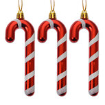 Clayre & Eef | Decoratie hanger Zuurstok (Set van 3) Rood Wit 4x1x13 cm | 66118 Clayre & Eef | Decoratie hanger Zuurstok (Set van 3) Rood Wit 4x1x13 cm | 66118