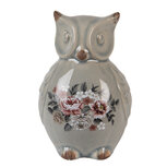 Clayre & Eef | Decoratie Beeld Uil Grijs Roze 11x10x17 cm | 6CE1967M Clayre & Eef | Decoratie Beeld Uil Grijs Roze 11x10x17 cm | 6CE1967M