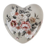 Clayre & Eef | Decoratie Hart Grijs Roze 11x11x4 cm | 6CE1973