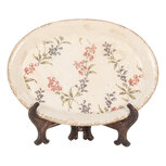Clayre & Eef | Decoratie Bord Beige Roze 25x18x3 cm | 6CE2026 Clayre & Eef | Decoratie Bord Beige Roze 25x18x3 cm | 6CE2026
