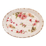 Clayre & Eef | Decoratie Bord Beige Roze 25x18x3 cm | 6CE2028 Clayre & Eef | Decoratie Bord Beige Roze 25x18x3 cm | 6CE2028