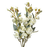 Clayre & Eef | Decoratie tak met bloemen Wit Groen 10x10x51 cm | 6PL0378Y