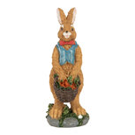 Clayre & Eef | Decoratie Konijn Bruin Blauw 5x5x13 cm | 6PR5721 Clayre & Eef | Decoratie Konijn Bruin Blauw 5x5x13 cm | 6PR5721