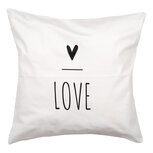 Clayre & Eef | Kussenhoes Wit Zwart 45x45 cm | BHS21 Clayre & Eef | Kussenhoes Wit Zwart 45x45 cm | BHS21