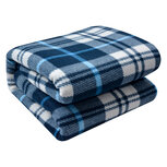 Clayre & Eef | Plaid Blauw Wit 180x200 cm | KT060.155 Clayre & Eef | Plaid Blauw Wit 180x200 cm | KT060.155
