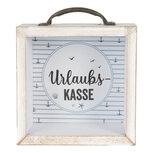 Clayre & Eef | Spaarpot Wit Bruin 15x8x18 cm | 65878