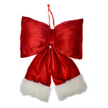 Clayre & Eef | Decoratie Strik Rood Wit 22x5x26 cm | 66097M Clayre & Eef | Decoratie Strik Rood Wit 22x5x26 cm | 66097M