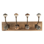 Clayre & Eef | Wandkapstok 4 haken Bruin 45x11x18 cm | 6H2393 Clayre & Eef | Wandkapstok 4 haken Bruin 45x11x18 cm | 6H2393